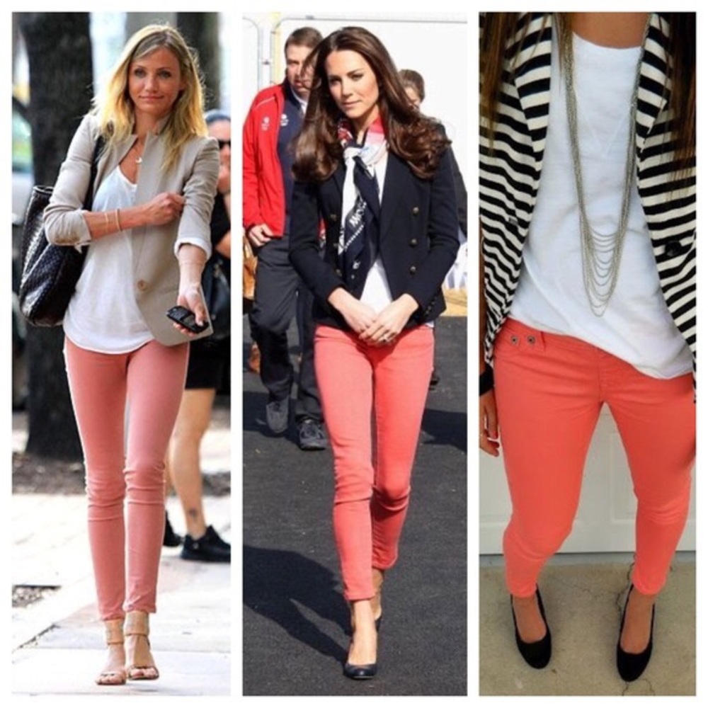 JCrew Matchstick Skinny Jeans in Coral